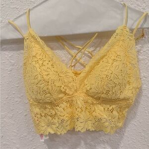 PINK Victoria's Secret Yellow Lace Bralette